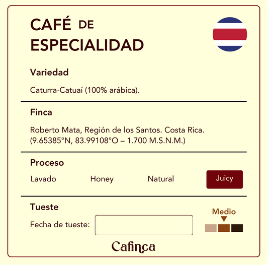250 g Café de Costa Rica Proceso Juicy
